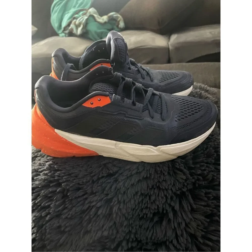 Adidas Mens Navy Blue Orange Adistar 1 Running Athletic Shoes Size 8.5